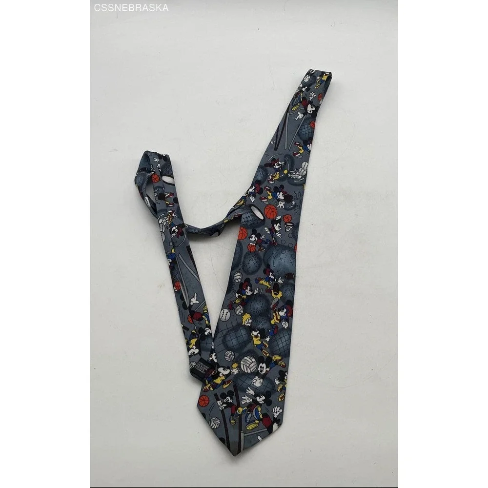 Disney Mickey Unlimited‎ Vintage Mickey Mouse Playing Sports Neck Tie
